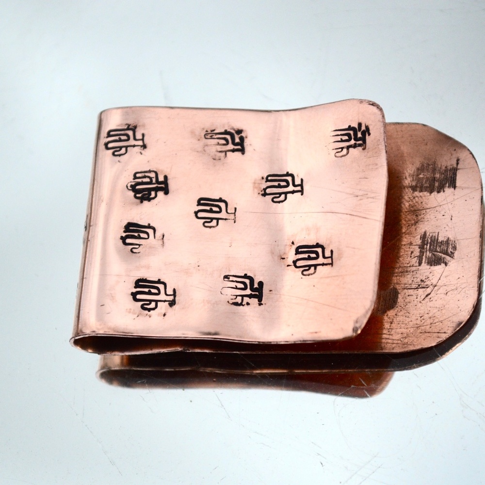 Saguaro Cactus Arizona Money Clip Solid Copper Men Gift Usher Southwestern - Picture 7 of 8